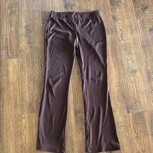 Divided Brown Ribbed Flare Pants